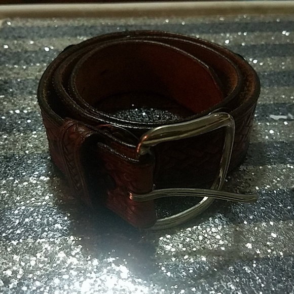 Justin western leather belt brown